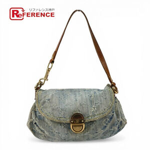 Louis Vuitton Monogram Denim Pleaty Handbag Shoulder Bag Blue
